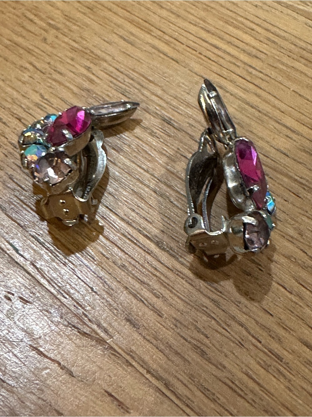 Elegant Pink Crystal Clip-On Earring - Unbranded